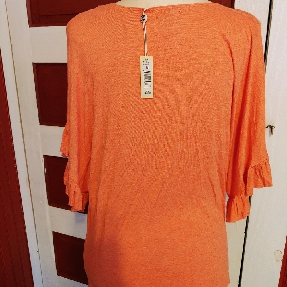 NWT Max Studio Top Ruffle Sleeves M - Picture 3 of 6